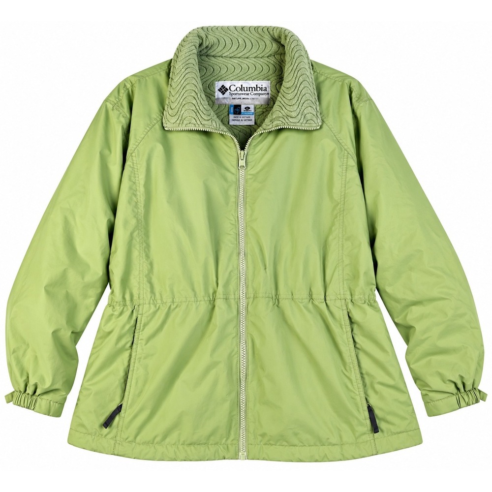 Columbia Womens 1X Interchange Jacket Sage Green Fleece Lined Full Zip Outdoor